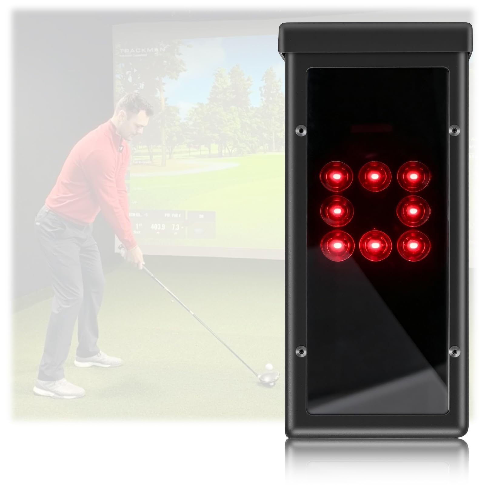 Protective Shield for Square Golf Launch Monitor, Metal Square Golf Protective Casewith High-Transparency Acrylic Panel, Indoor/Outdoor Use, Protects Against Collisions