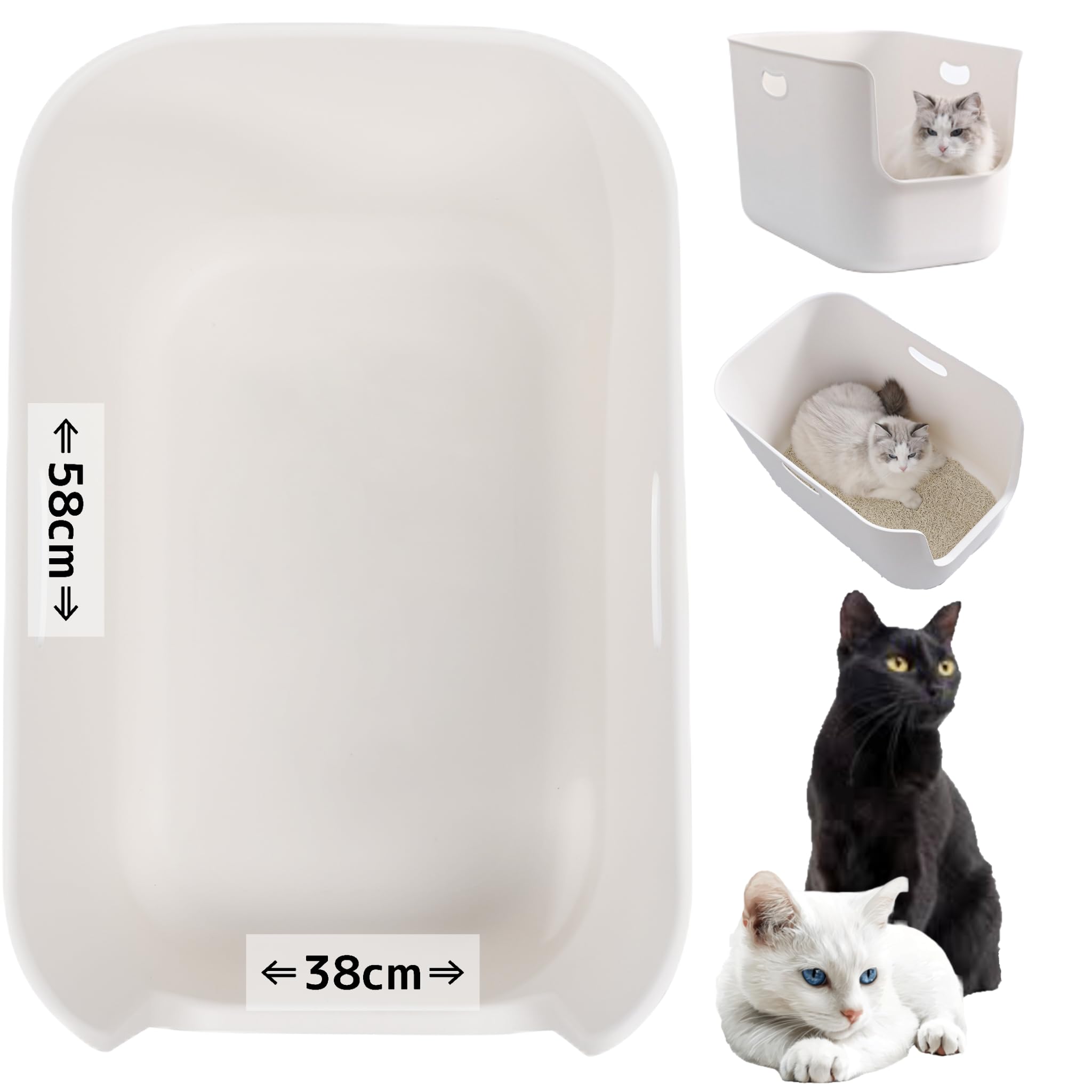 Pety 猫用トイレ ベージュ/ホワイト 楽天市場】猫用 トイレセット ニャンとも清潔トイレ オープン