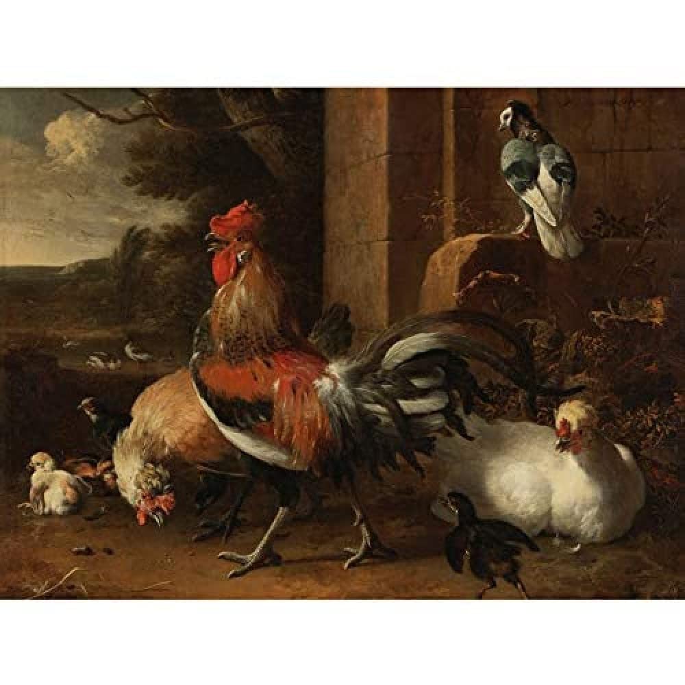 Artery8 D'Hondecoeter Poultry Yard Unframed Wall Art Print Poster Home Decor Premium