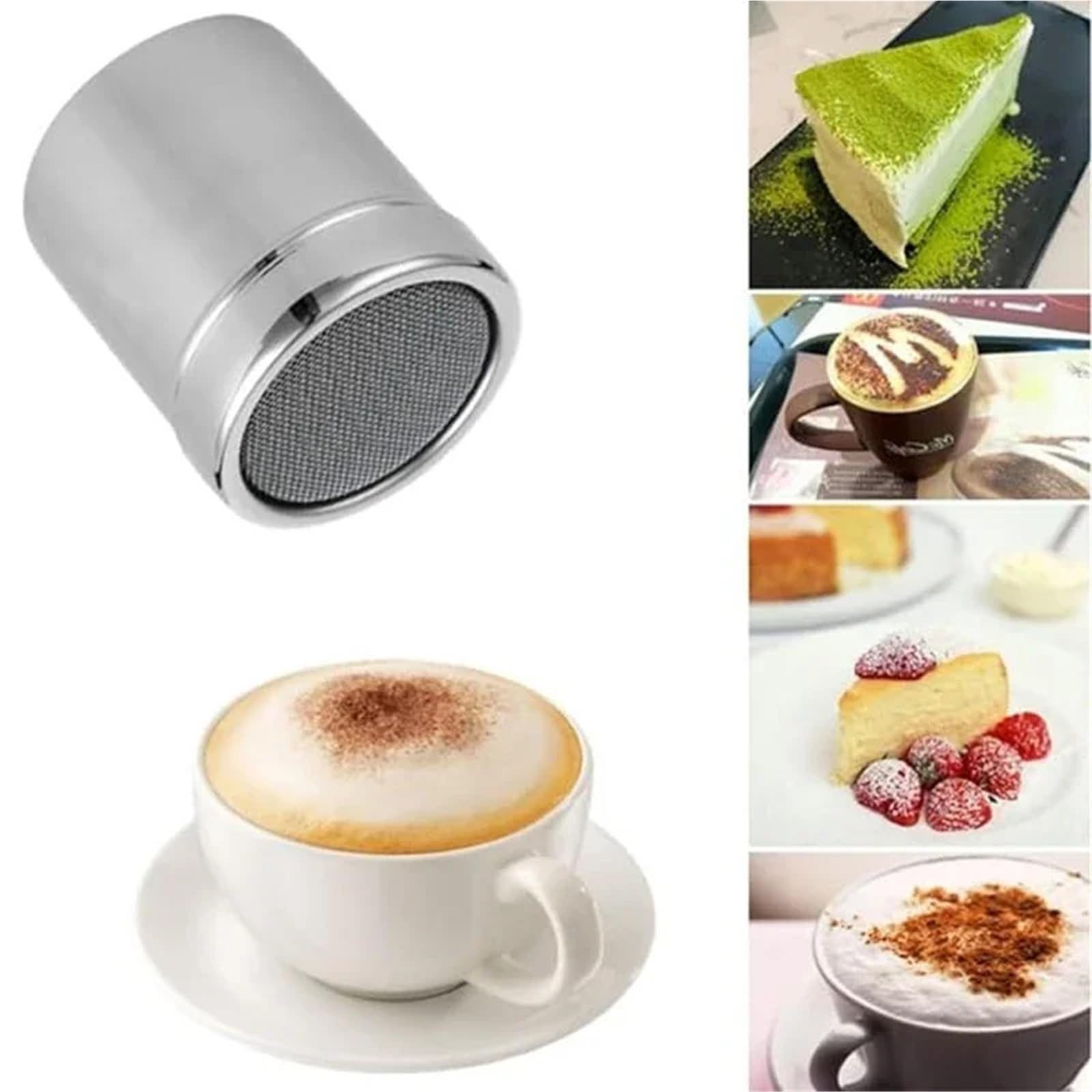 3 uds tarro de especias acero inoxidable tapa giratoria pimentero Para Casa | Salero for glaseado de cacao y azúcar en polvo(L)