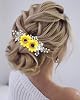 Jeairts Sunflower Bride Wedding Hair Comb Crystal Pearl Bridal Hair Side Combs Decorative Hair Accessories for Women(1-Silver)