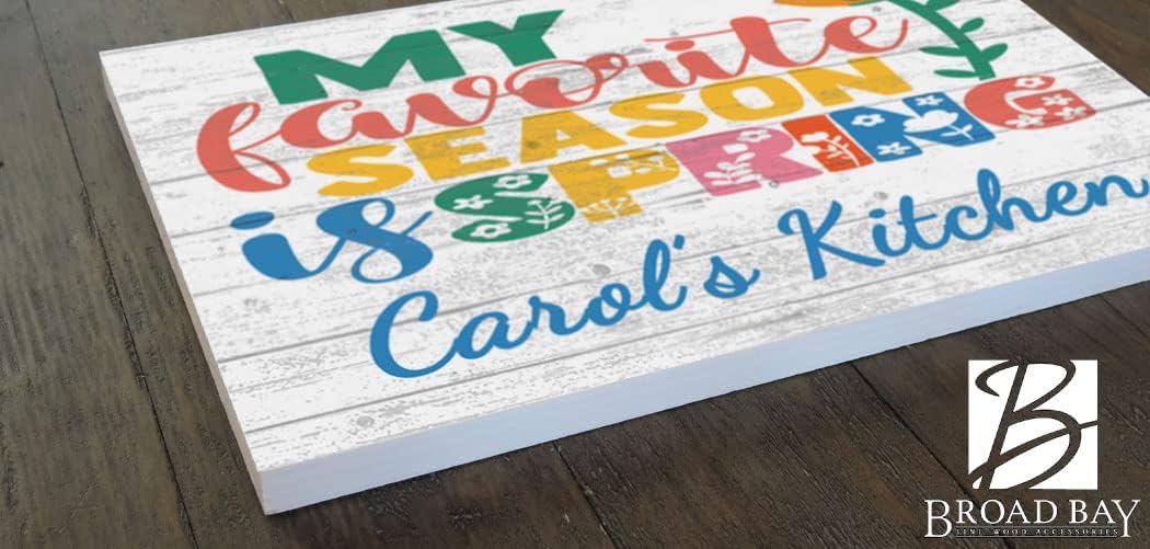 Personalized Spring Wall Decor Custom Family Sign Springtime Seasonal Decoration for Home Solid Wood