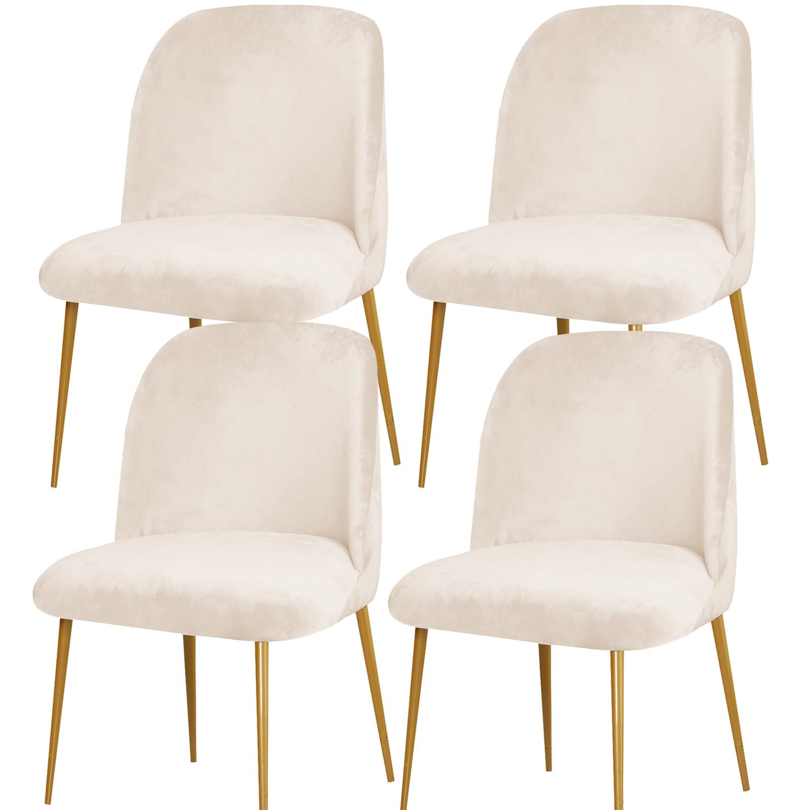 yampiyt Velvet Curved Chair Covers Dining Room Chairs Set of 1/2/4/6,Mid Century Modern Chair Covers, Semi Circle Back Chair Protector Seat Covers Slipcovers for Kitchen Living Room Set