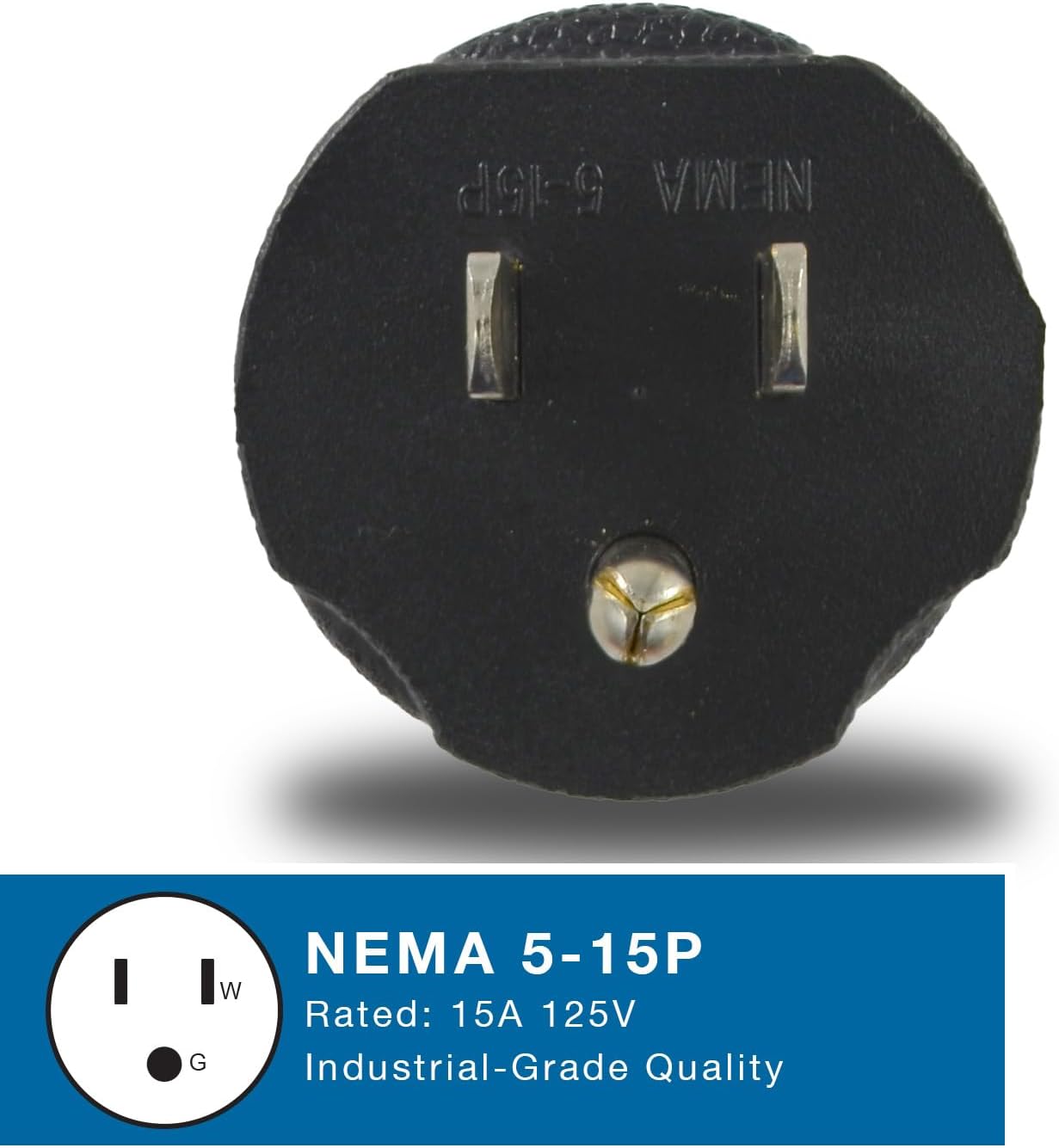 Conntek 30129 15A to 15/20A Plug Adapter ,Black