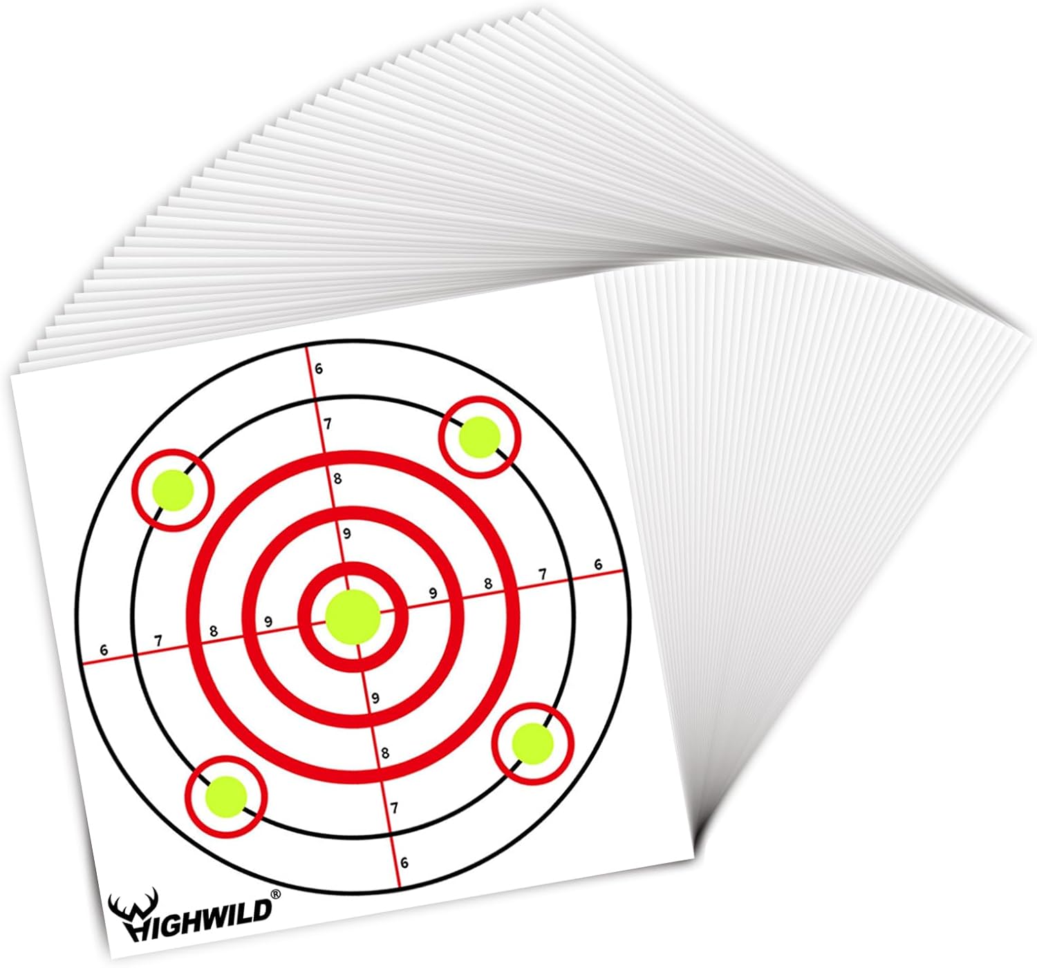 Highwild Bullet Trap Box Rated for .22/.17 Caliber (Rimfire Only) with 50 Pack 11"x 11" Bullseye Shooting Paper Targets