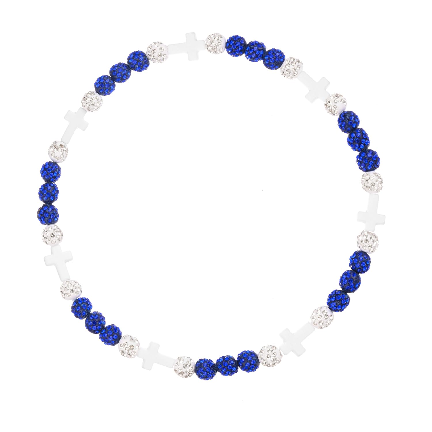 KACAPAO Baseball Beaded Cross Necklace for Boys Girls Kids,Easter Basket Stuffers Baseball Drip Gifts, Rhinestone Discoball Bling Necklace for