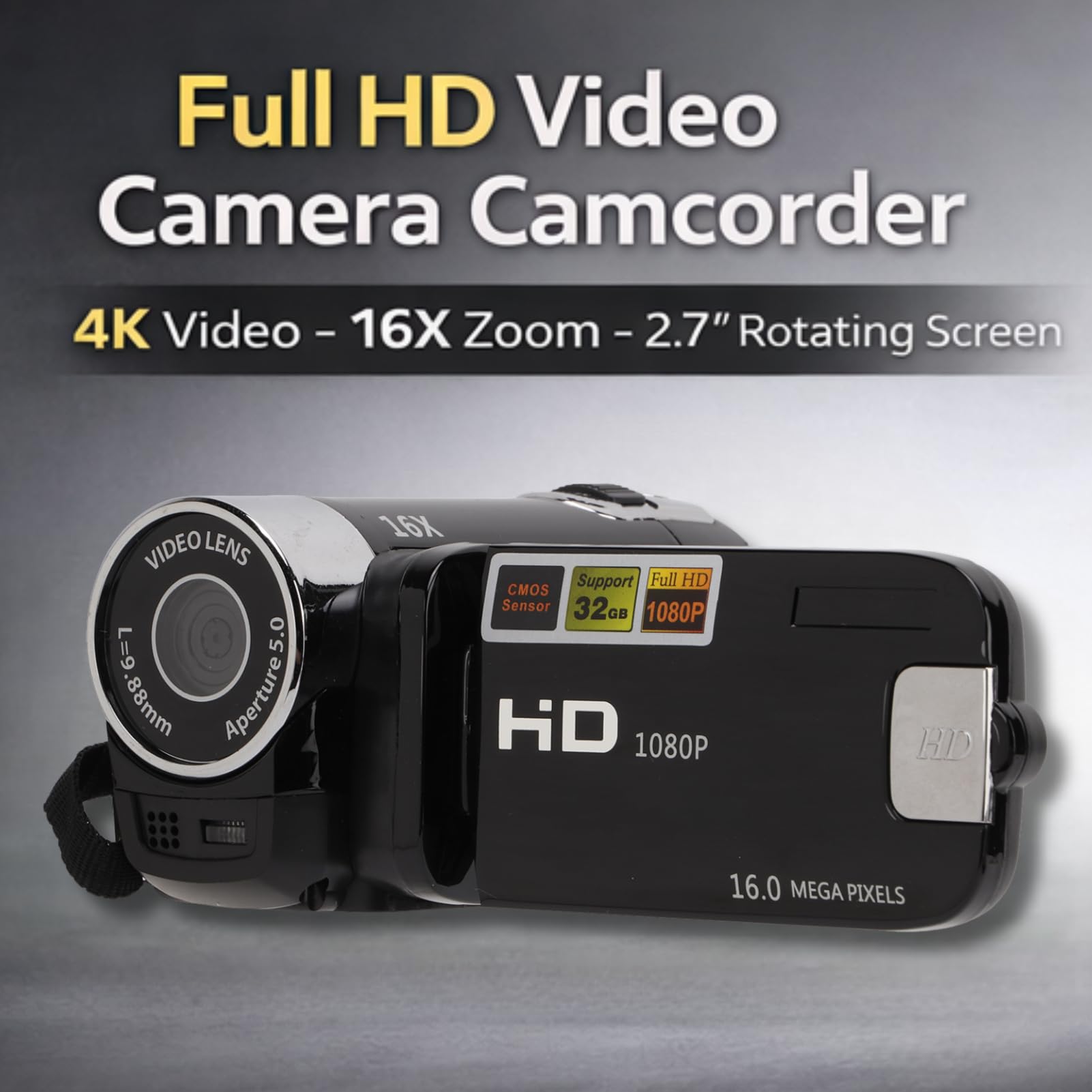 Videocámara de cámara de video 5K, 48MP UHD Wifi IR visión nocturna Vlogging cámara