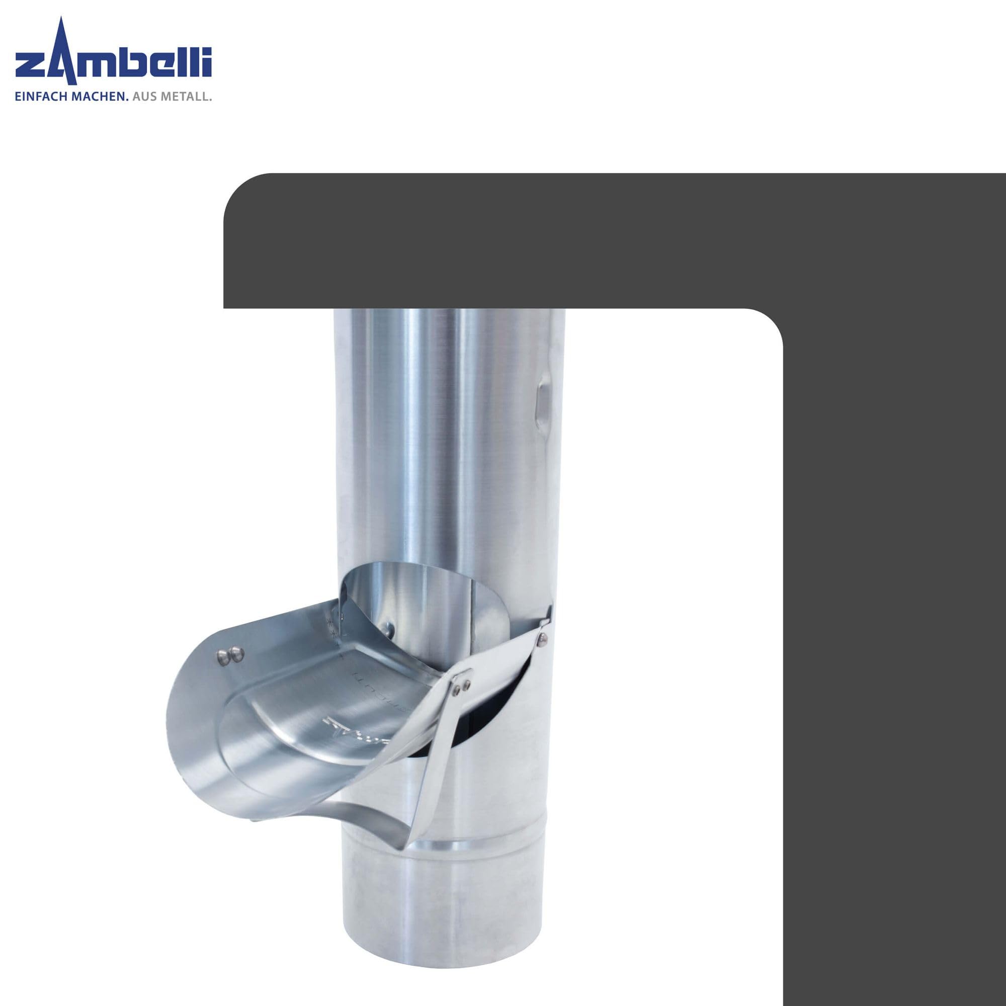 ZAMBELLI Regenrohrklappe 120mm Silber