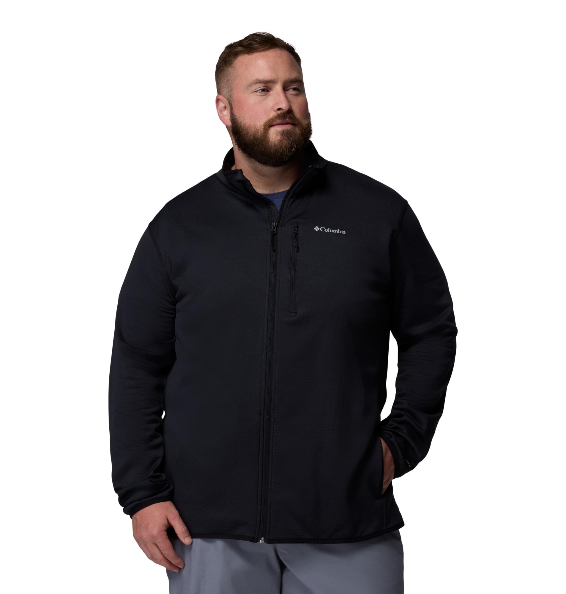 Columbia Men's Black Essential Hike Grid Fleece Full Zip Jacket, 4X