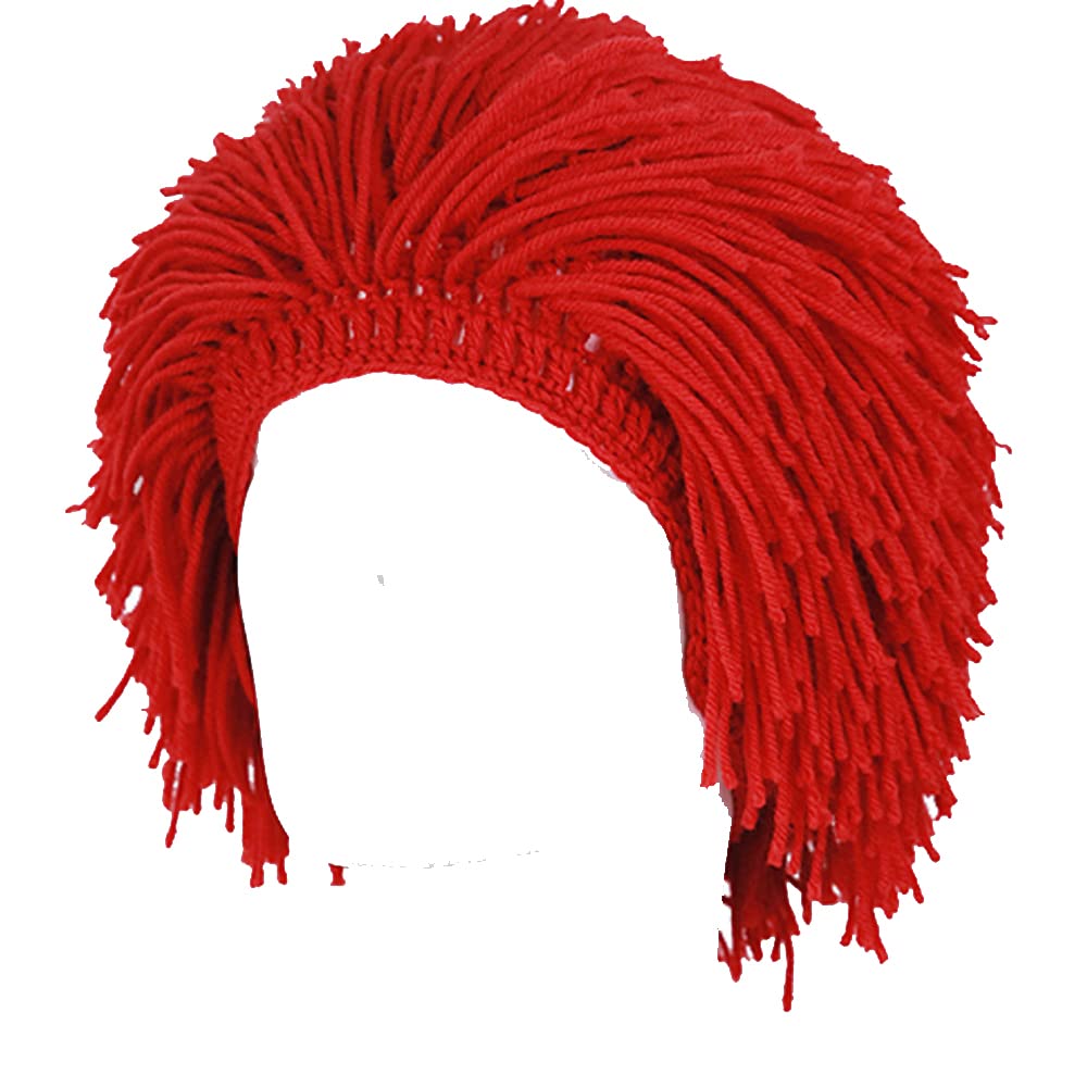 YEKEYI Barbarian Knit Beard Hat Wig Beanie Hat Funny Knit Hat Beard Beanie Hat for Adult Kid