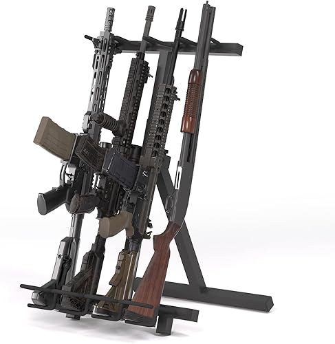 Nonkky Estante portátil plegable para rifle independiente, soporte de almacenamiento móvil para armas de fuego fabricado con acero resistente,