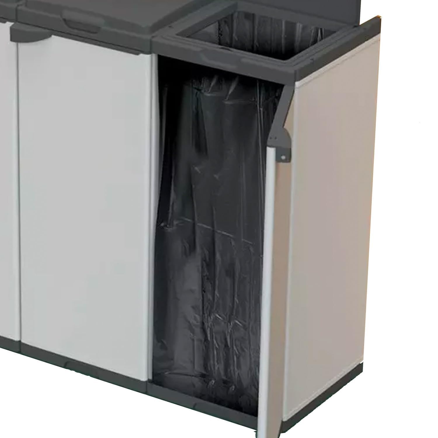 Avilia Mueble cubo de basura con 3 porta bolsas para recogida selectiva – Cubo de basura con capacidad 80/110 l
