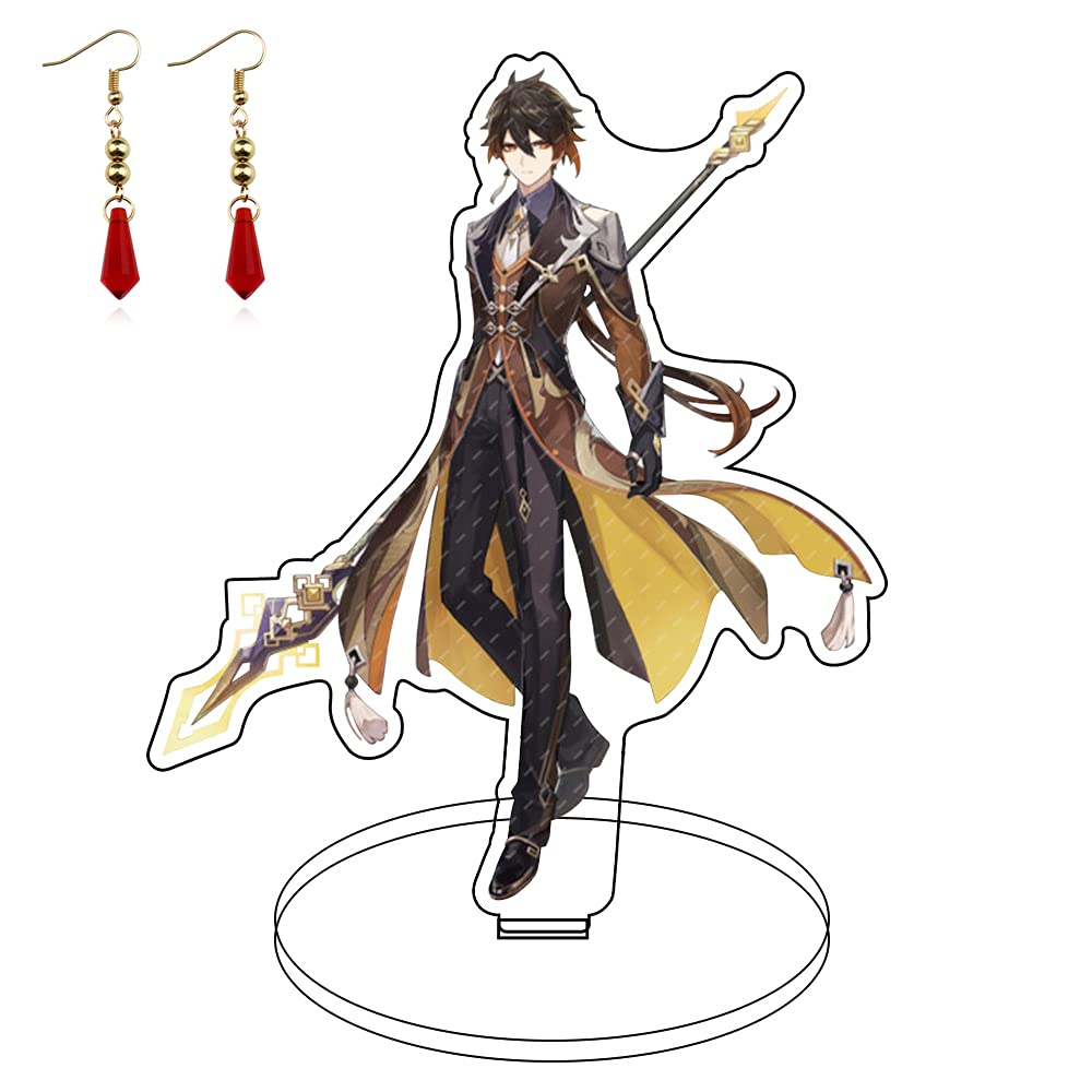 Amazon.com: Genshin Impact Game Zhongli Figure,with Earrings Game Acrylic  Peripheral Ornaments Collections H007-8 : Home & Kitchen