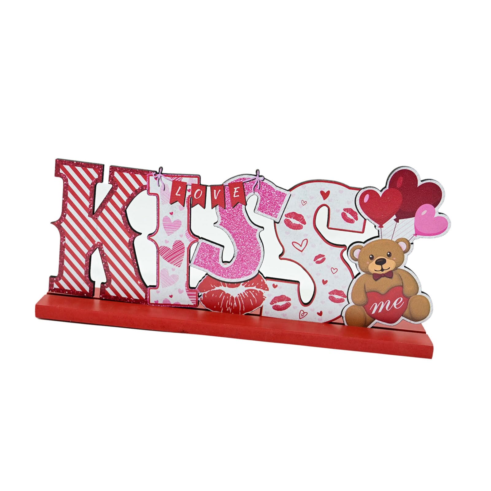 Buxuaaaa D Woo Decorative Sign Wedding Esktop Cutout Table Ornament Sweet Valentine Ay Tabletop Ecoration Woo Sculpture