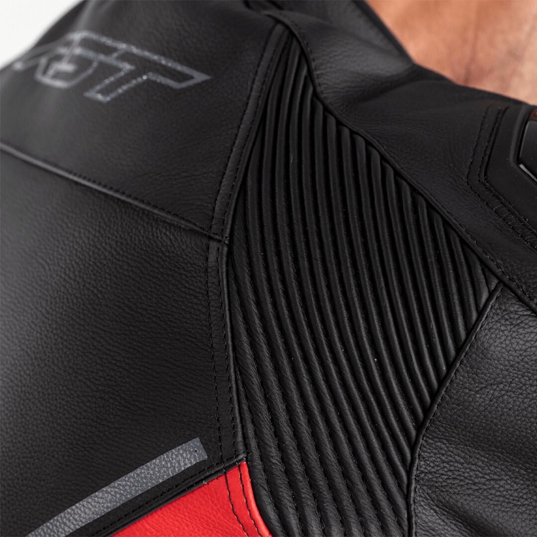 RST Sabre Airbag Moto Veste en Cuir Noir/Blanc/Rouge XL