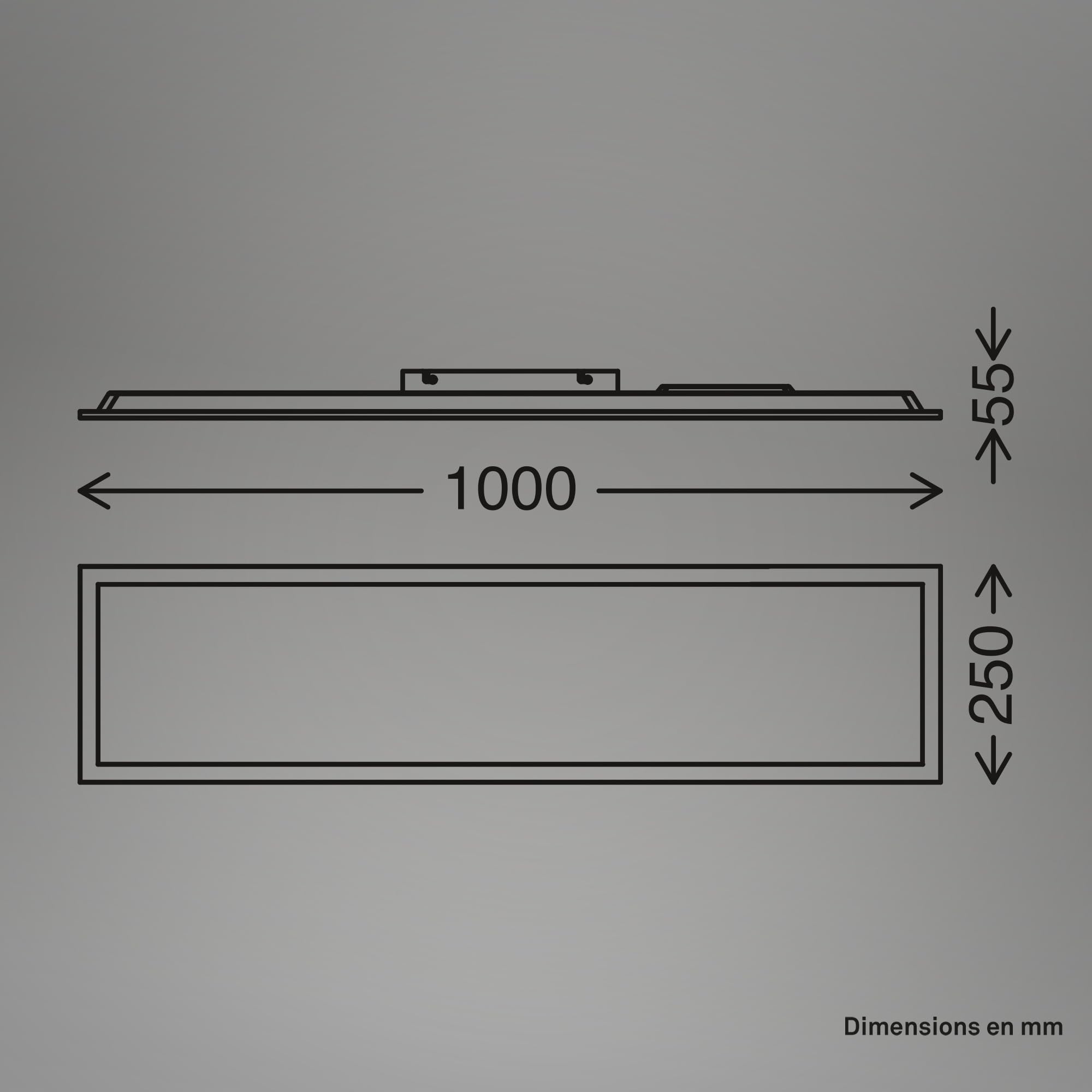 BRILONER - Panneau LED avec lumière blanc neutre, IP44 protection contre les éclaboussures, dalle led, panneau plafond, plafonnier, lustre salon, lustre cuisine, 100x25x6 cm, blanc