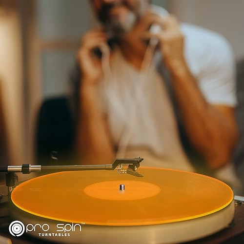 Miniatura 31 de PRO SPIN Green Glow - Tapete acrílico para tocadiscos vintage de vinilo de 12 pulgadas, cubierta antiestática, reduce el ruido y los sonidos