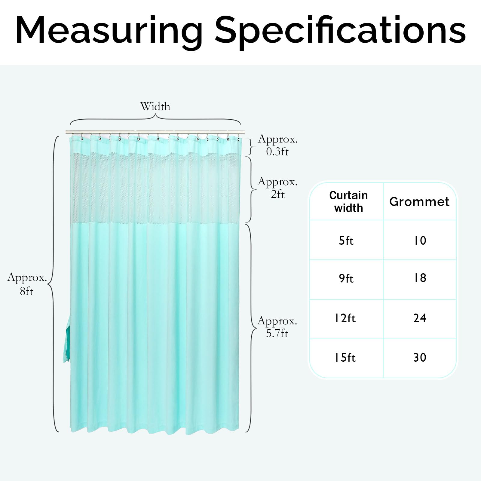 Medical Privacy Screen - Lakeblue 15x8ft -6