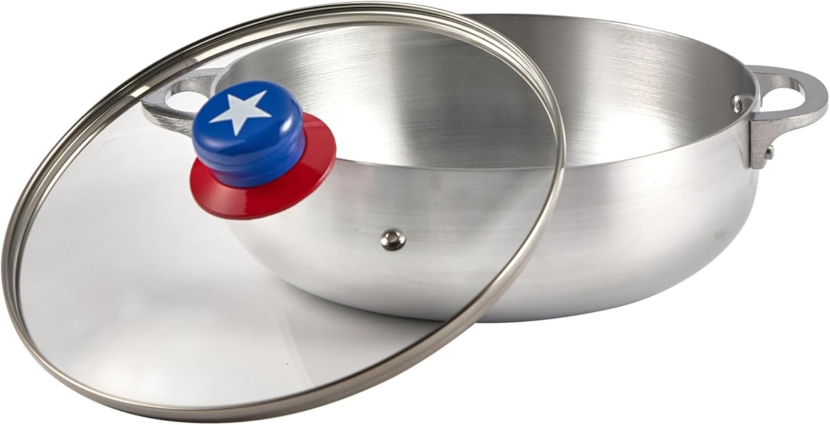 IMUSA 3.2Qt Boricua-Themed Aluminum Caldero with Lid, Caribbean Dutch Oven for Rice, Stews & Everyday Cooking