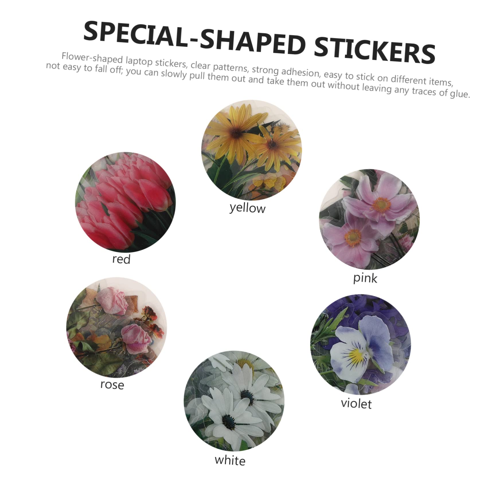 Operitacx 720piezas Stickers De Flores Para Scrapbooking Pegatinas Decorativas Autoadhesivas Para Diario Laptop y Manualidades Diseño Floral Para Creatividad y