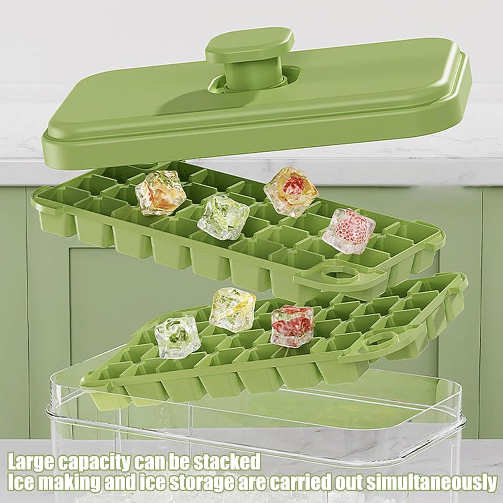 moldes para helados, Molde de hielo con tapa, caja para frigorífico, molde para cubitos prensados