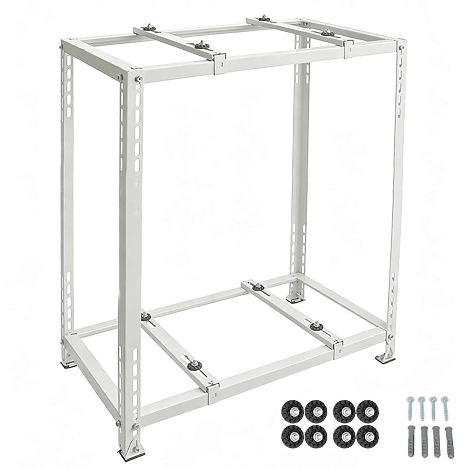 Soporte Aire Acondicionado Exterior de Doble Capa, Acero Galvanizado, Capacidad de Carga de 220 Kg, Bomba de Calor Soporte de Suelo, para Aire Acondicionado de 9000 a 27000 BTU(800x450x800mm)