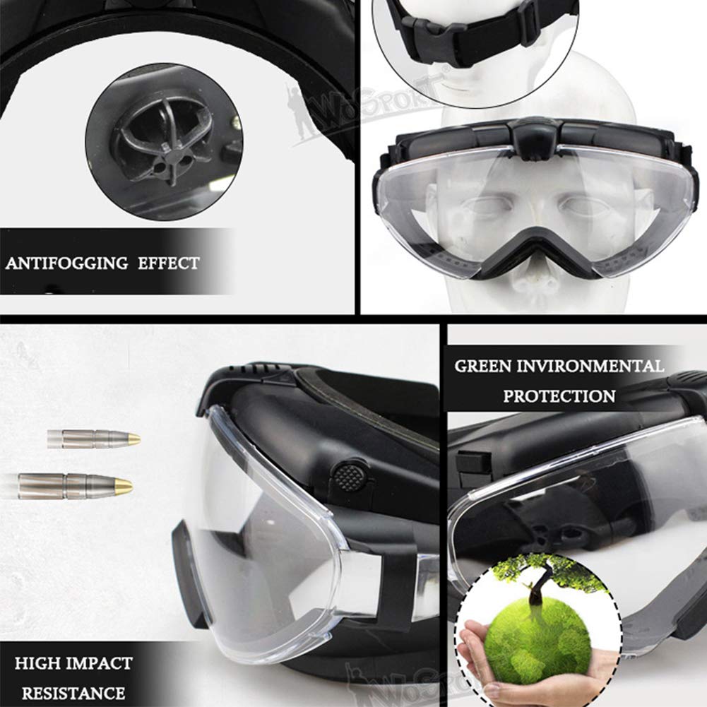 Gafas Antivaho para Airsoft Y Paintball Tácticas para Montar en Casco, Ciclismo, Resistencia, Ventilador Incorporado, Gafas de Protección Uv, Gafas con Lentes de Pc para Caza Al Aire Libre/Ta