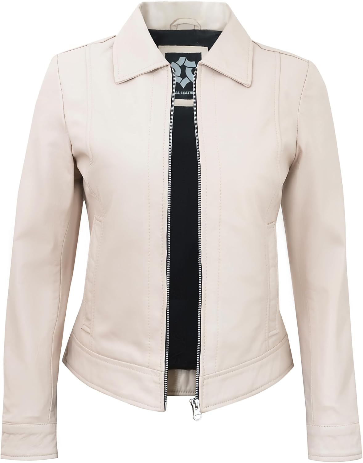 Vintage Style Real Lambskin Outwear Jackets For Womens - Stylish Turn Down Collar Casual Leather Jacket Women