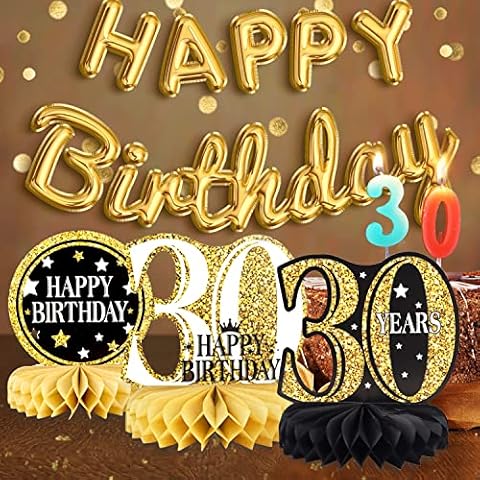 VAIAV Geburtstag Dekoration 30. Bienenwabe Mittelstück Jahre Party Dekorationen Geburtstag Party Zubehör Tischdekorationen Papier Dekorationen Cover