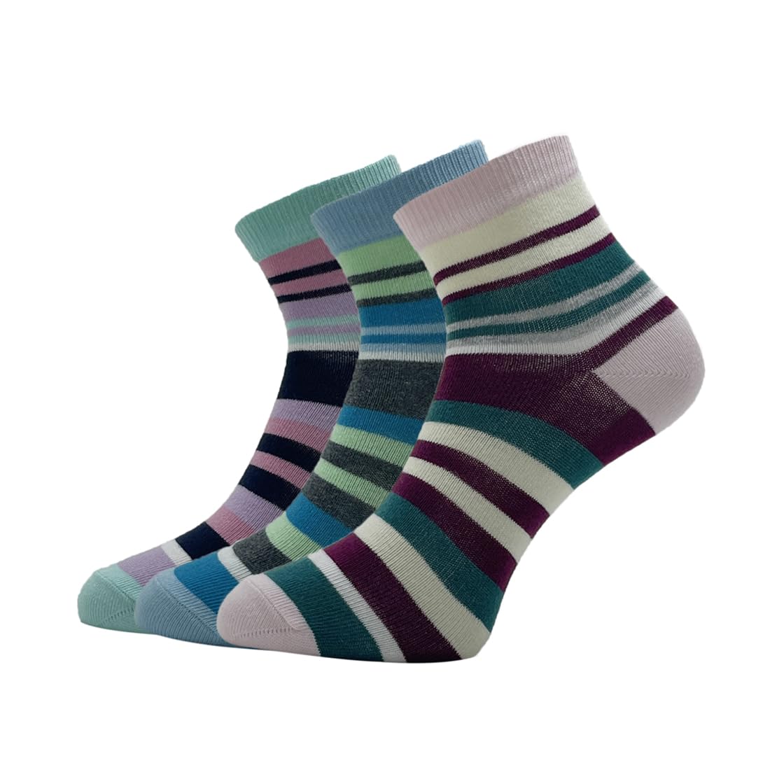 van heusen Women's Cotton Quarter Length Socks (Pack of 3) Sea Green, Sky Blue, Baby Pink-picture-21
