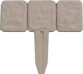 Pure Garden 10-Piece Faux Cobblestone Garden Edging Border - 8ft Interlocking Landscape Trim with Stakes, Putty Color