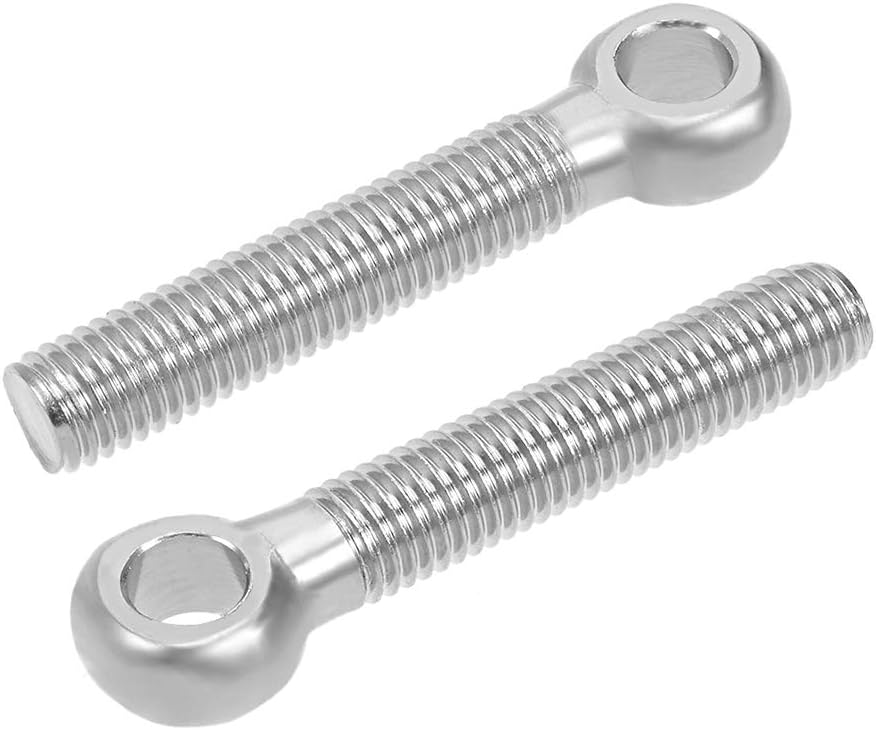 uxcell M12 x 60mm 304 Stainless Steel Machine Shoulder Lift Eye Bolt Rigging 10pcs