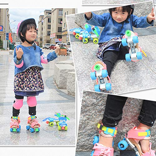 Yctze Patines de Doble para Niños 双排轮滑鞋 con Cómodo de Frenado Patines para Niños, de Ruedas, de Doble, Zapatos de Patinaje, Zapatos de Patinaje para, para (#2)