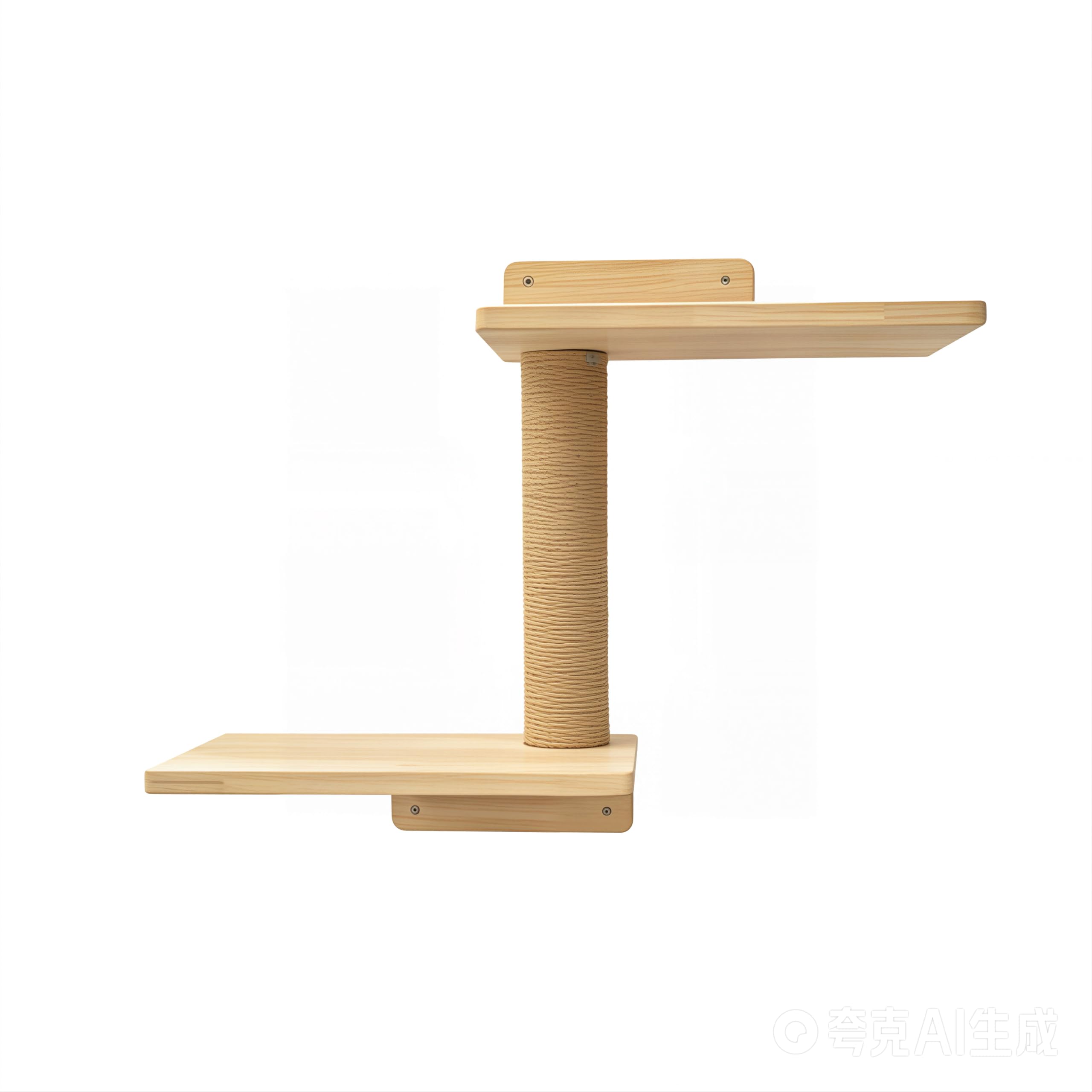 Arbre à chat mural pour chat, mur d'escalade 2 en 1 avec étagères en bois massif en bois d'hévéa et corde de jute, mur de chat DIY pour jouer, grimper et gratter