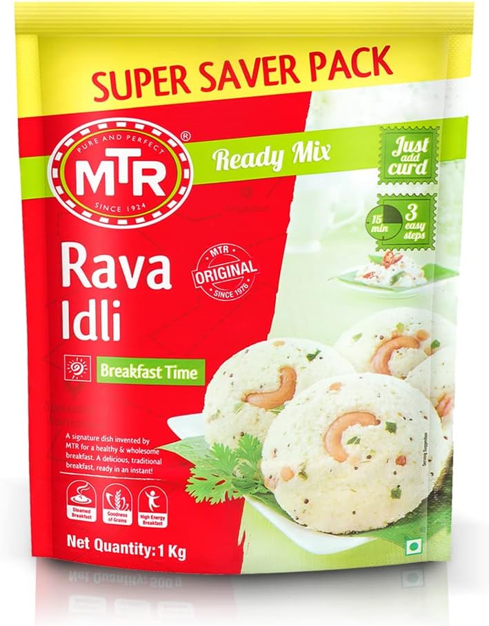 MTR Rava Idli Mix - Breakfast Mix | Quick Breakfast | Instant Ready to Cook Mix | Ready-To-Make South Indian Breakfast | 1kg