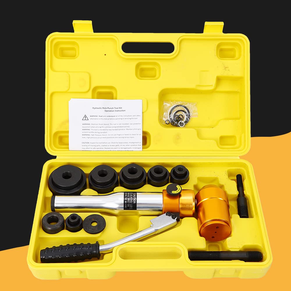 Hydraulische Platte Stanzrohr Werkzeug Hydraulische Blechlocher Satz Hydraulik Metall Stanzen Stahlplatte Puncher 22.5-60.8mm Lochschneider Punch Blechstanze Stanzlocher Stanzrohr Kit 90kn