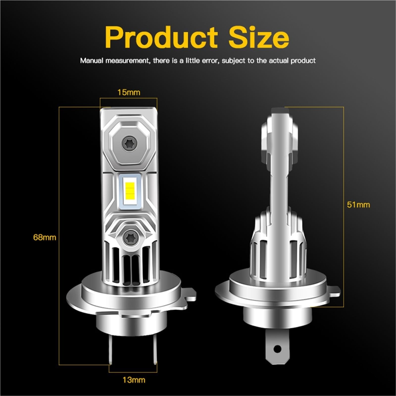 Kit de phares Phares LED H7 6000 K blancs 12 V pour moto 30 W, adaptés à la BMW S1000RR 2009-2018 Phare de moto(2PCS LED H7 White)