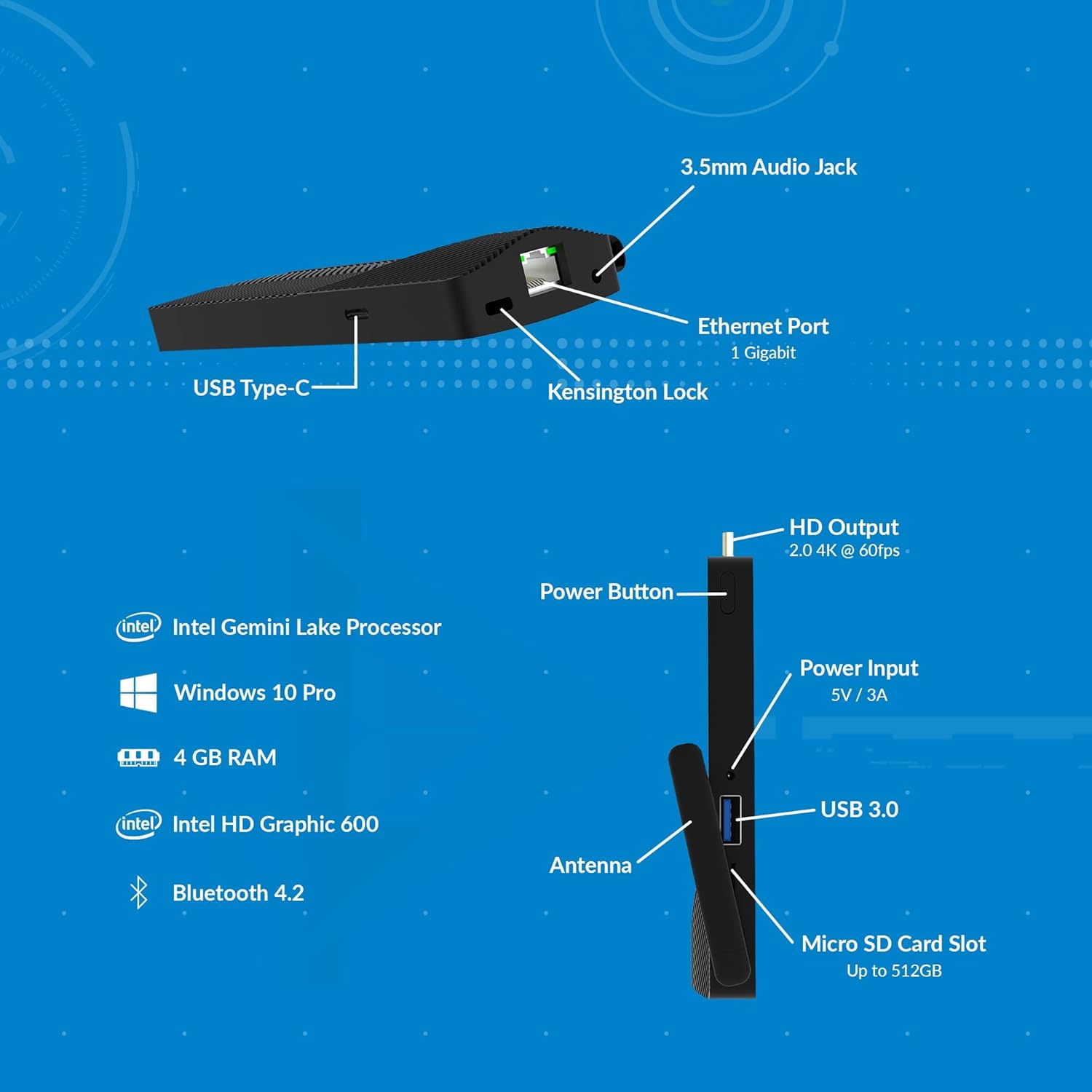 Super Big Clearance! Azulle Access4 Pro Fanless Mini PC Stick 4GB/64GB – Business & Home Portable Computer, WiFi, Windows 10 Pro, USB & Ethernet Port Super Deal Product Azulle Access4 Pro Fanless Mini PC Stick 4GB/64GB – Business & Home Portable Computer, WiFi, Windows 10 Pro, USB & Ethernet Port