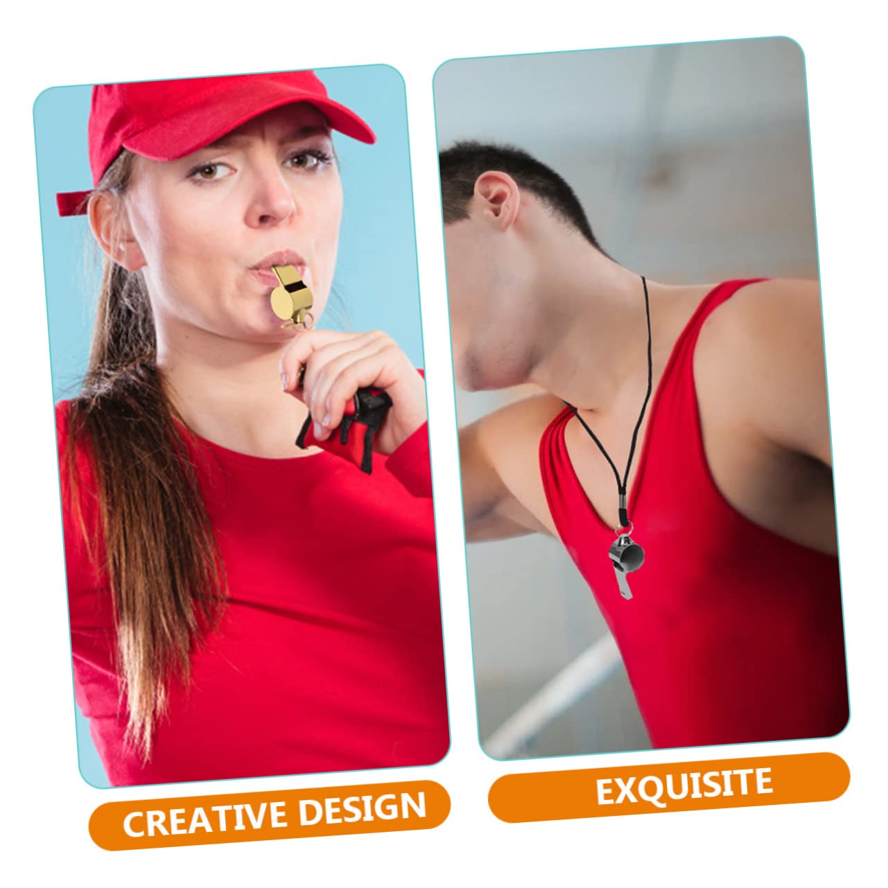 Yardwe 8 Pz fischio dell'arbitro Climbing rampicante Decorazione sospesa con Fischietto fischietti Cordino Arredamento Esterno Fischietto Basket Fischietto Viaggio Metallo