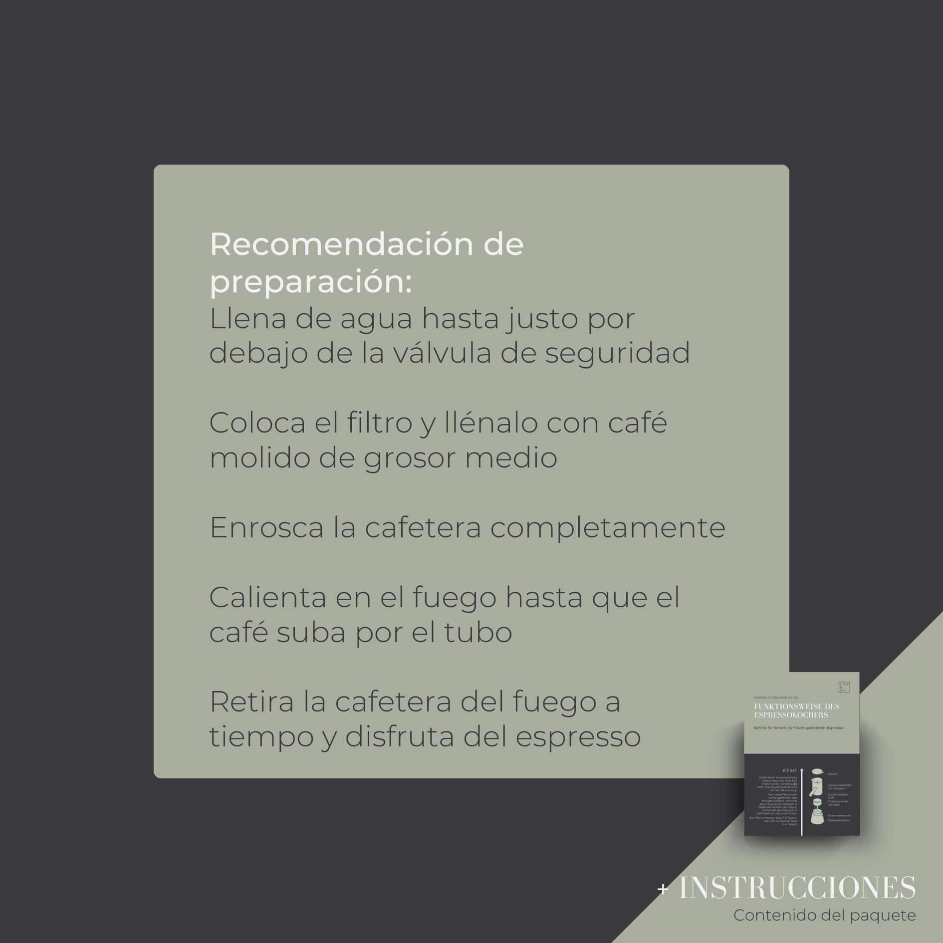 LAMBDA COFFEE® Cafetera espresso apta para inducción, 300 ml, acero inoxidable, 5 – 6 tazas, cafetera moka para exteriores