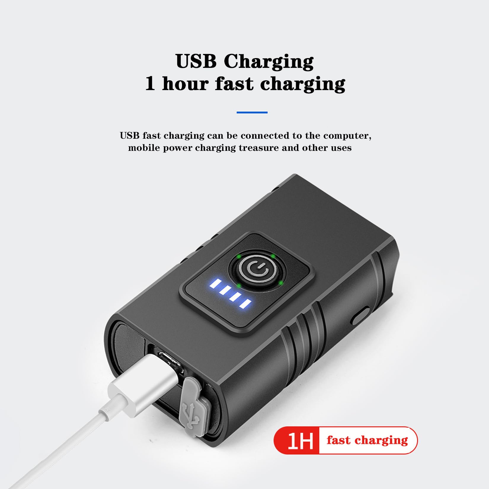 Kit d'éclairage pour vélo, 1200mAh-6 Feux de Vitesse-Chargeur USB-lumières tricolores-indicateur de Batterie, 6.5 * 3.7 * 2.5CM
