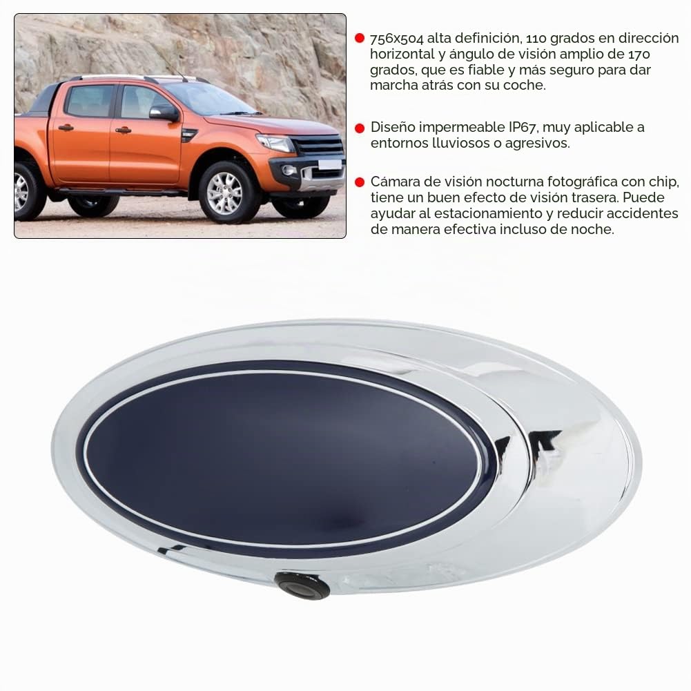 Cámara de Visión Trasera Inversa, Cámara de Visión Trasera HD Impermeable para Coche, Visión Trasera Inversa, Visión Nocturna para 12-19