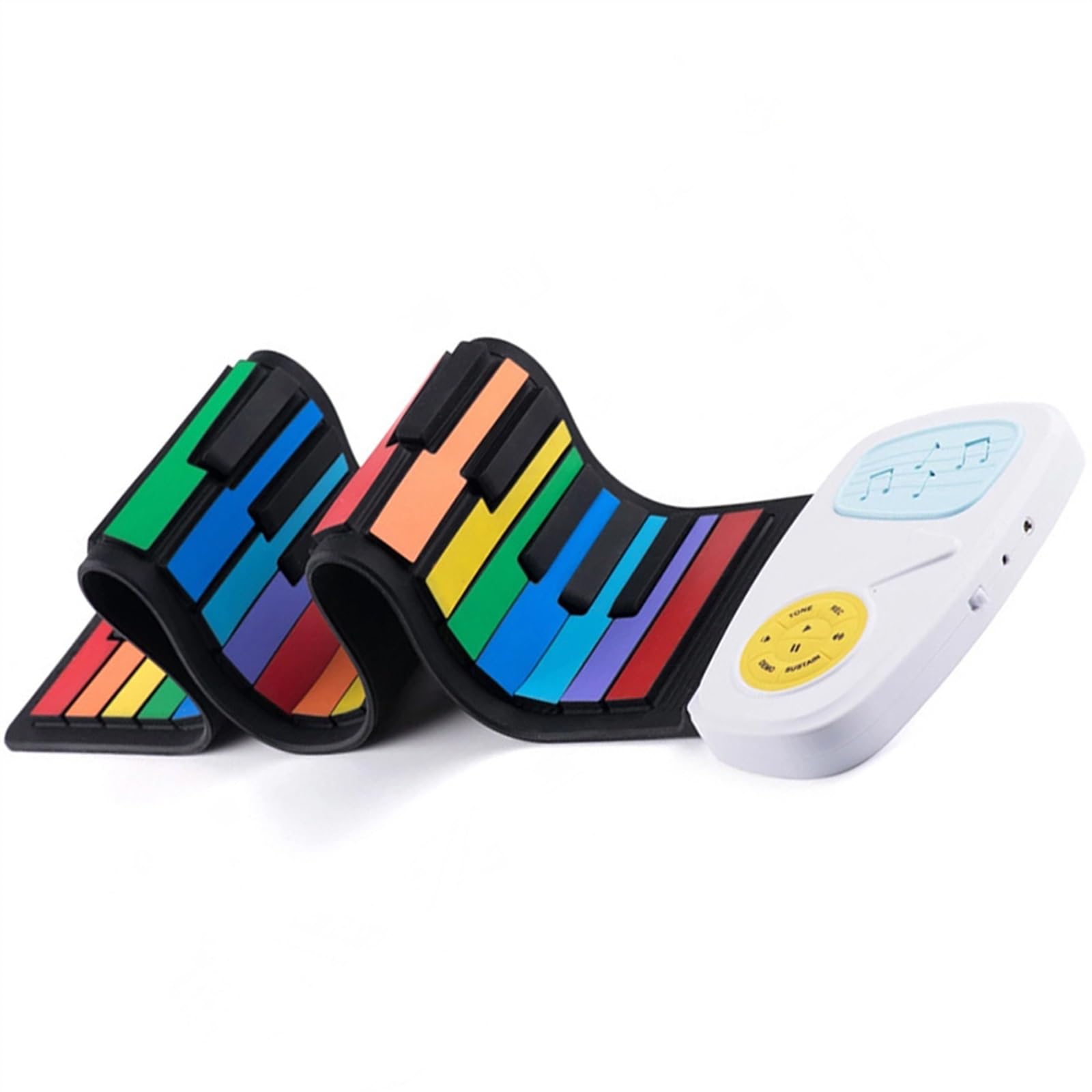 Anfänger Elektronisches Klavier Tragbares Elektronisches Keyboard Mit 49 Tasten Und Regenbogen-Handrollklavier Aus Silikonkautschuk Für Einfaches Tragen