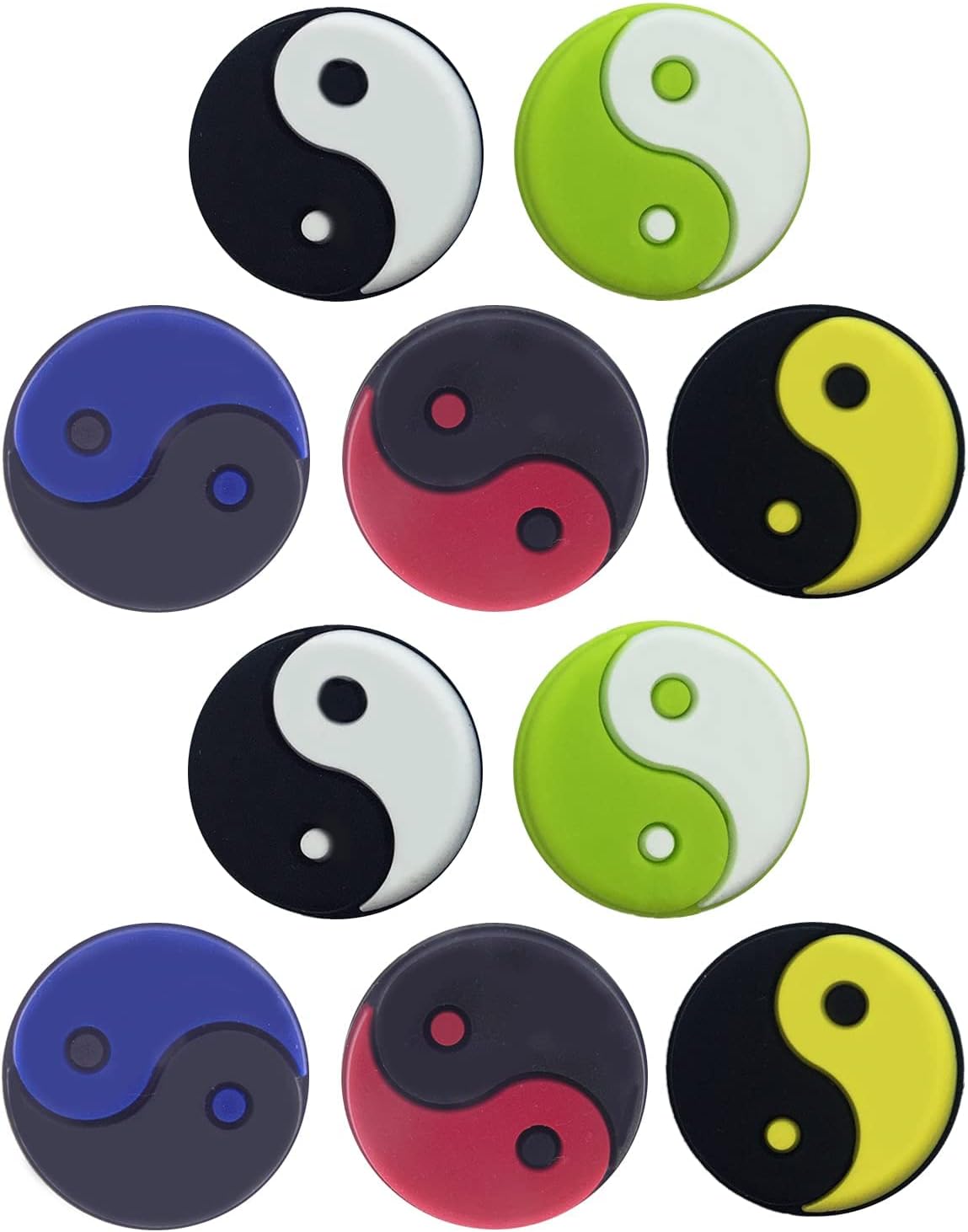 N / B Tennis Racket Vibration Dampeners, Tennis Racket Shock Absorber, Tennis Accessories for Kids (10 Pcs Colorful Taichi Pattern) : Sports & Outdoors