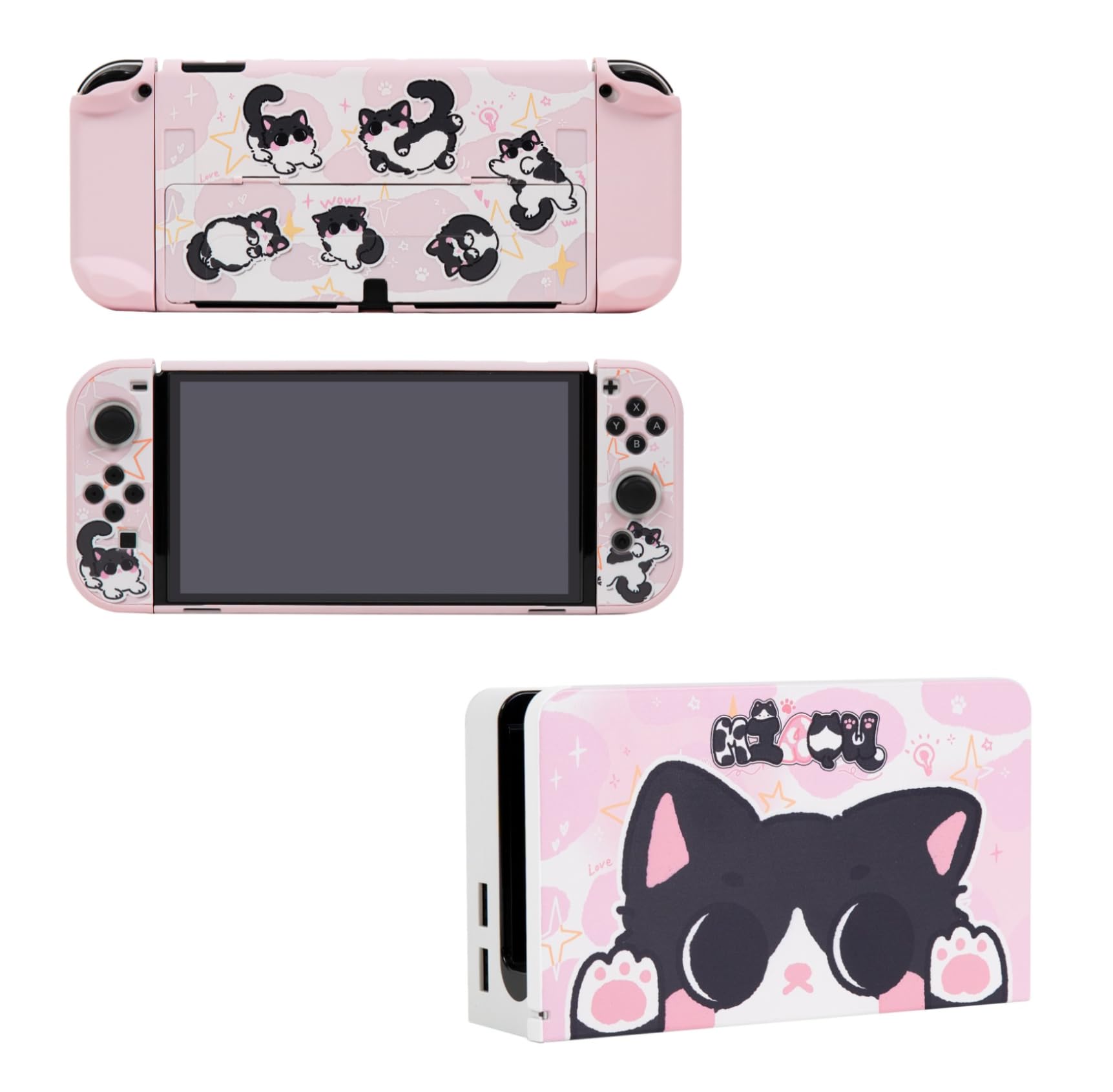 Amazon.com: Kiloluv Pink Milk Cat Switch/OLED Protective Case