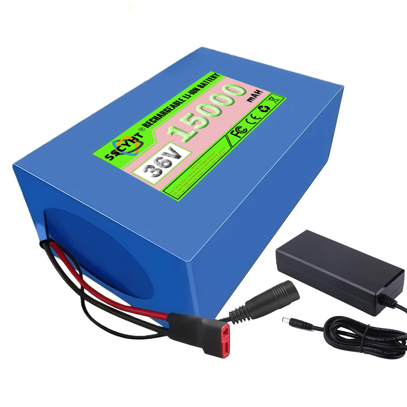 Batería de Litio de PVC de 36 V (15 Ah / 20 Ah) para Bicicleta eléctrica, Kit de Repuesto con Cargador para Motor de Patinete Plegable.