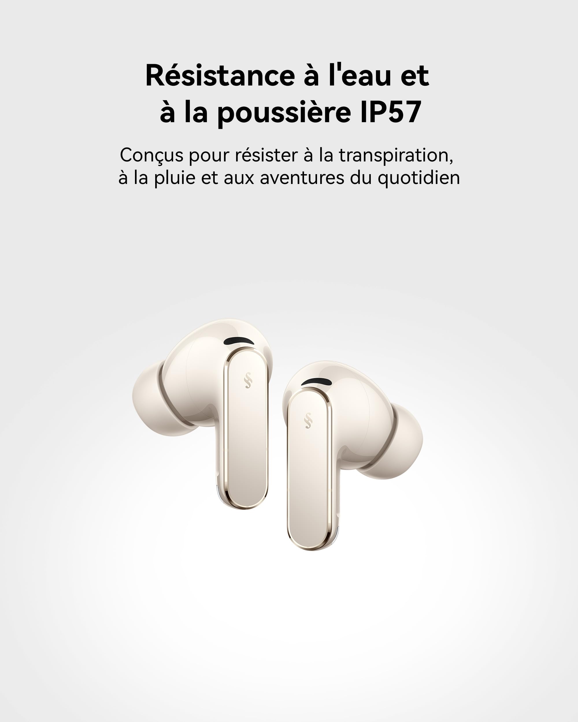 HUAWEI FreeBuds Pro 5 Écouteurs sans Fil, Réduction de Bruit IA Dual-Engine, Maintien sûr et Ergonomique, Appels Stables et clairs, IP57, 38 Heures d'autonomie, Garantie de 30 Mois, Sable