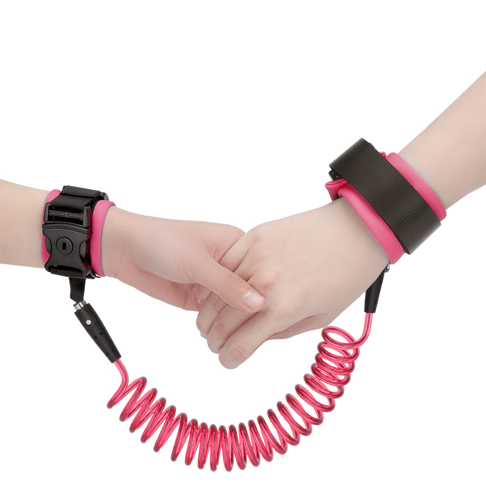 Bracciale Sicurezza Bambino Anti-Perso Guinzaglio Regolabile 360° Girevoli Rosa