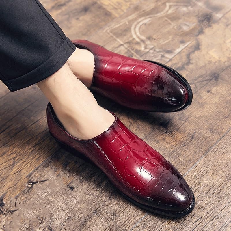 Formal Shoes Dress Oxford for Men Anti-Slip Working Round Toe Uniform Burnished Leather Slip-on2