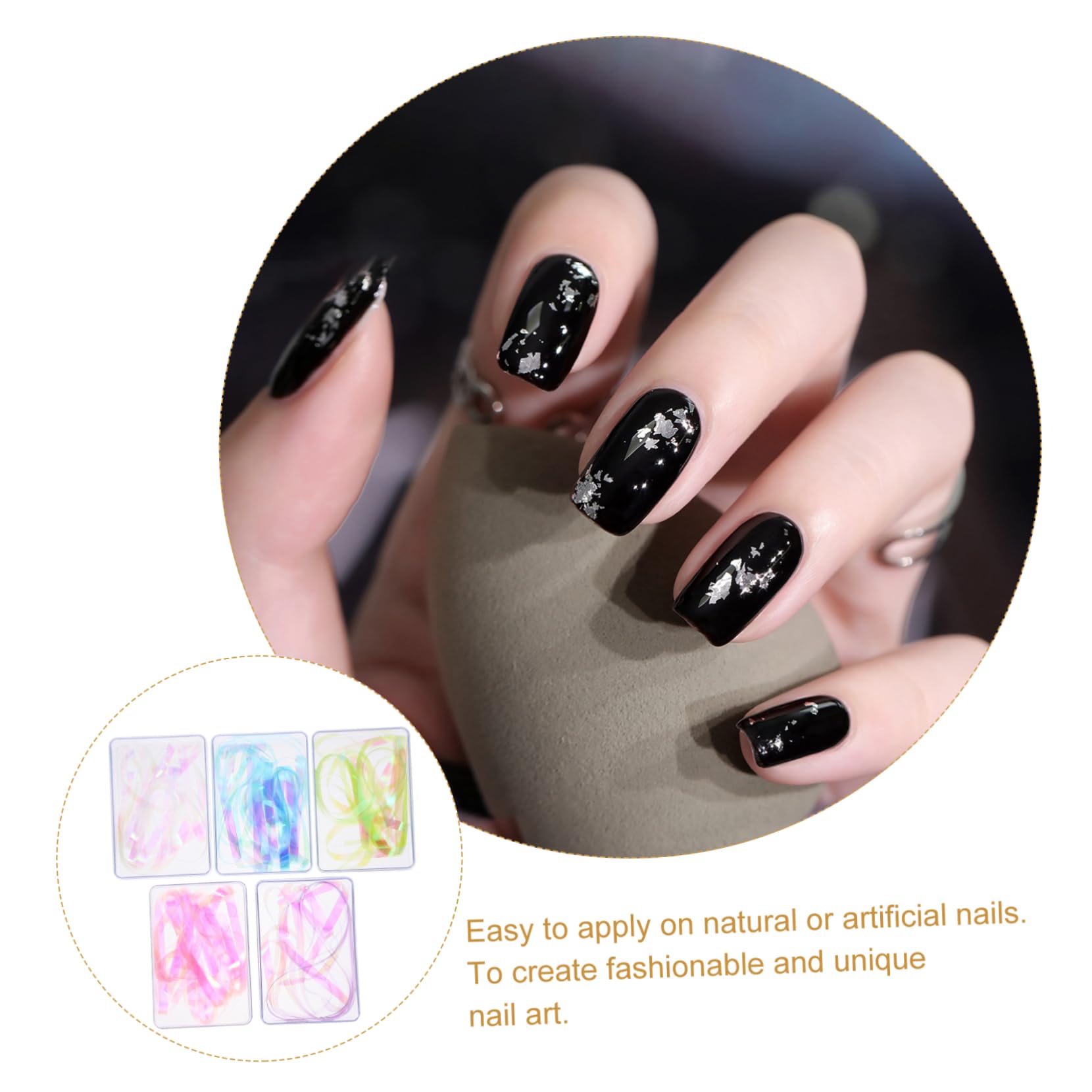 3 Set Adesivi Per Unghie Colorati Pellicole Glitter Per Nail Art Facili Applicare Per Manicure E Decorazioni Su Unghie Naturali E Artificiali 5 Scatole*3